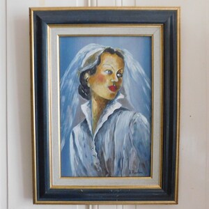 Alain RIGOLLIER (1955- ) acrylique sur carton "La marié"  école française