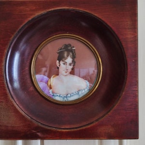 Miniature portrait  "Juliette Récamier "  signé H DURAN dans le goût du XVIIIème