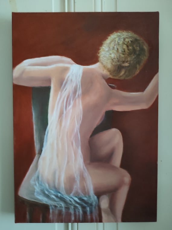 Lily AUGER (1949 -) "Venus" female nude oil or acrylic on canvas French painting