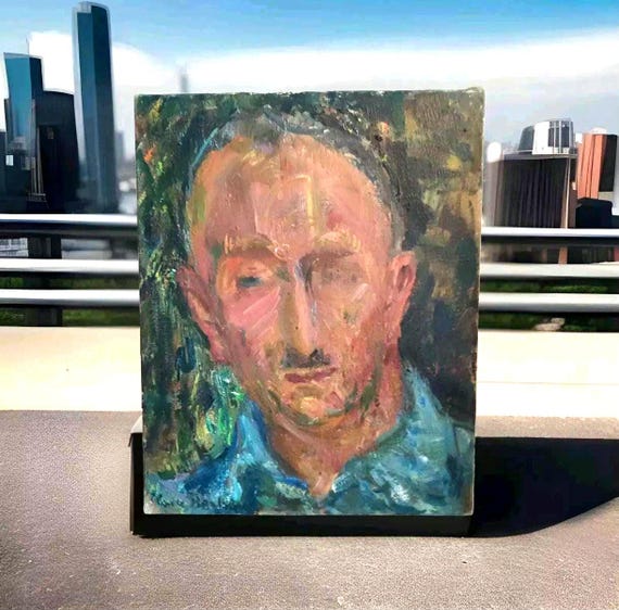 Claire Bertrand (1890-1969) "Portrait of Louis Liozon" oil on canvas