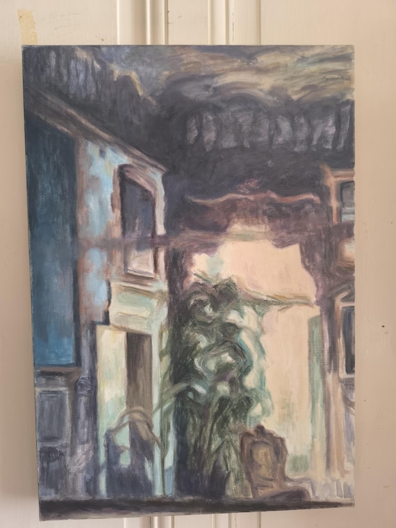 Oil on canvas signed Mireille BESSON (1932- ) "Via Barbaria del Tole" French school