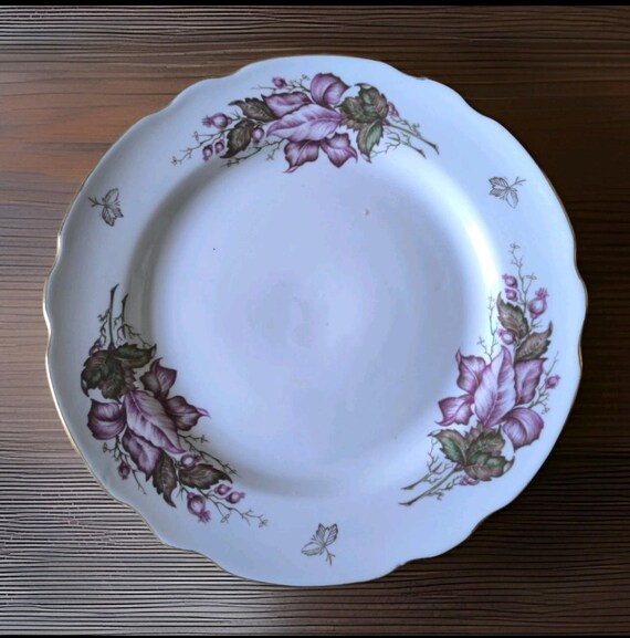 Large Russian porcelain or earthenware serving dish with floral decoration number 2