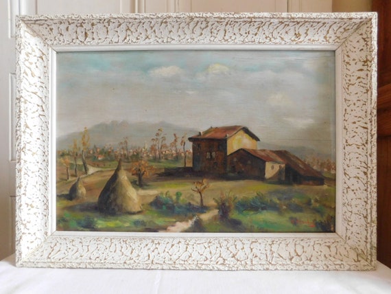 Alfred COUCHAT (XXth) "Les Balmes vue près de Romans" oil on panel 1951