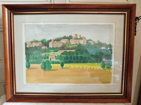 P.KNEPPERT (XXth) view of "Boffres Ardèche" watercolor dated 1989 framed French school