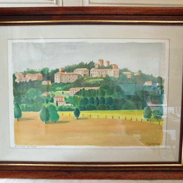 P.KNEPPERT (XXème) vue de "Boffres Ardèche" aquarelle datée 1989 encadrée école française