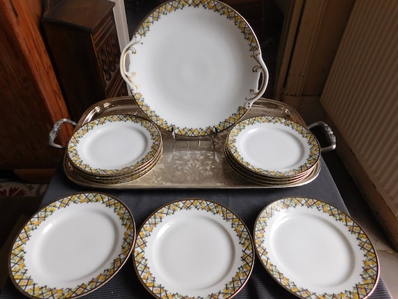 Flat Serve 10 Porcelain Cake Plates Mlv France Fruit Etsy Flat Serve 10 Porcelain Cake Plates Mlv France Fruit Etsy