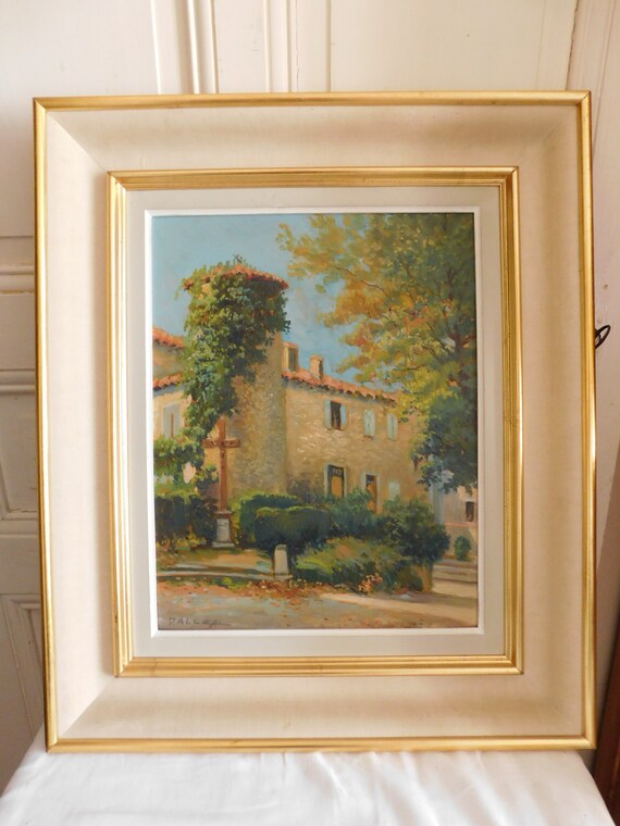 Lucien DALEZA (XXth) said LAROUSSE "Bastide Ardechoise" beautiful oil on panel well framed French school