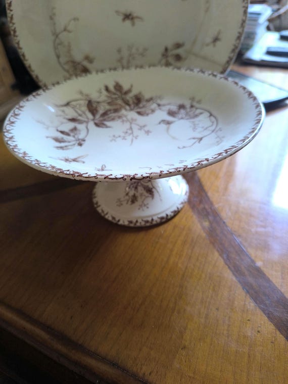 Opaque Gien porcelain fruit bowl "Virginia creeper" 1886-1938