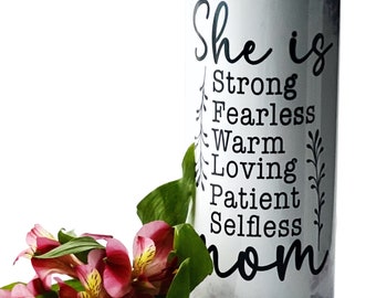 Stainless steel tumbler She is Strong Mom