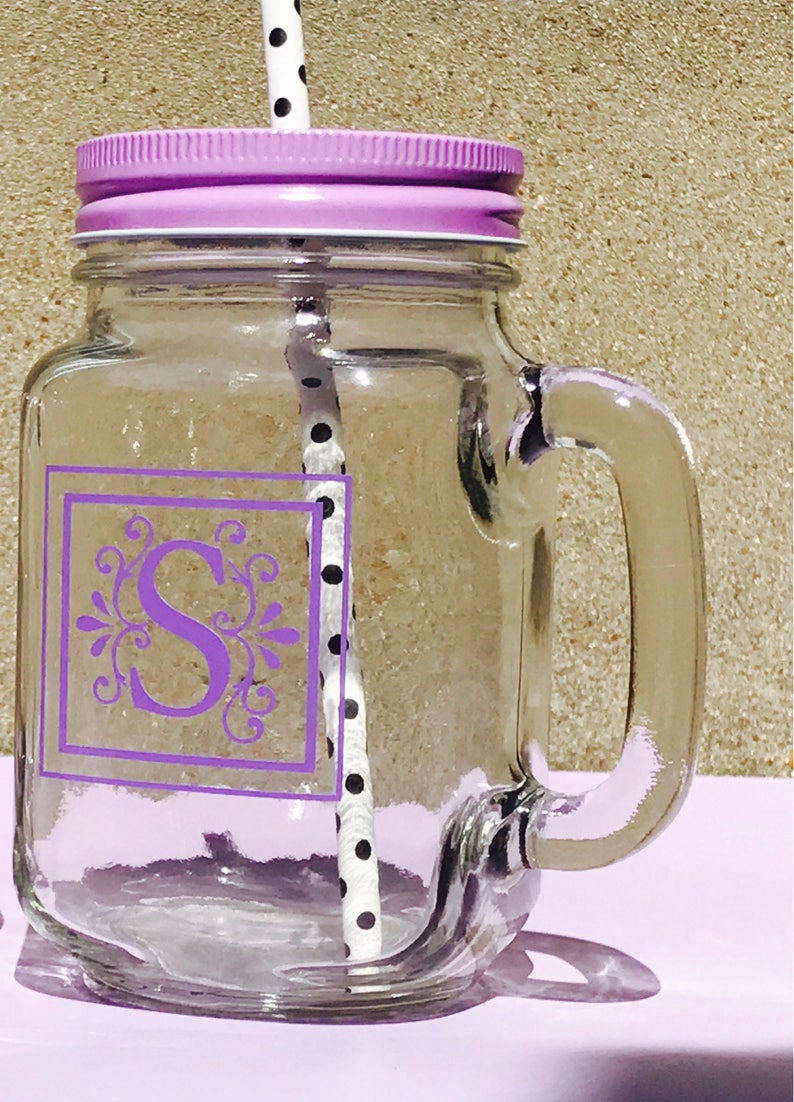 Personalized Mason Jar Mugs With Handle and Decorative Lid Etsy