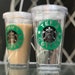Personalized inspired Starbucks tumbler with plastic straw 