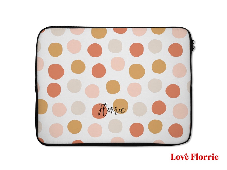 PERSONALISED Laptop Sleeve dots laptop case monochrome Etsy