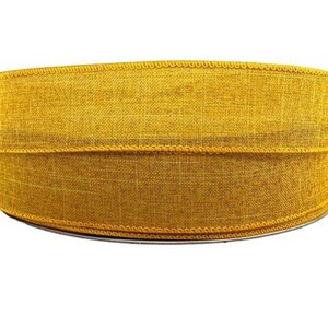 Mustard Yellow Denim 1.5&quot; Wired Ribbon, Spring Wreath Home Decor, Yellow Bow Making Wired Ribbon, Thanksgiving Fall Home Decor, 5 YARDS
