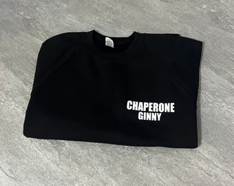 Adult black Chaperone Jumper, Professional chaperone jumper, Kids entertainment, S-4XL chaperone uniform. Unisex jumper, personalised