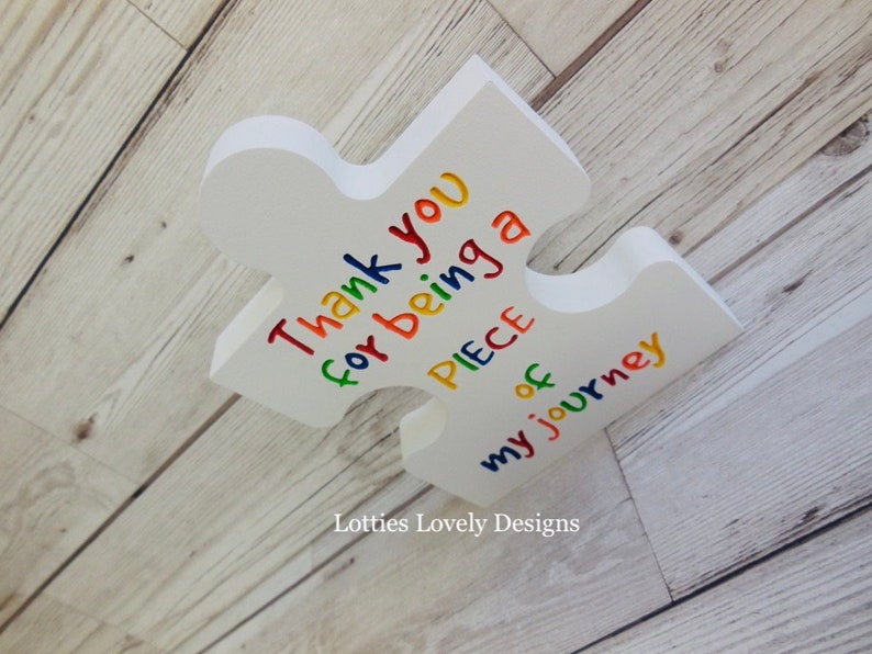 Thank you for being a piece of my journey, teacher, quote plaque gift, End of term, End of school, Nursery, School leaving gift, leavers, image 4
