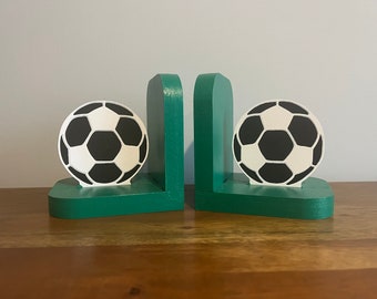 Handmade Football shaped bookends, Nursery display bookends, Children's playroom, Bedroom, book display