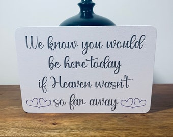 We / I know you would be here today / heaven quote plaque / bereavement / remembrance / memory piece  / display ornament for the home