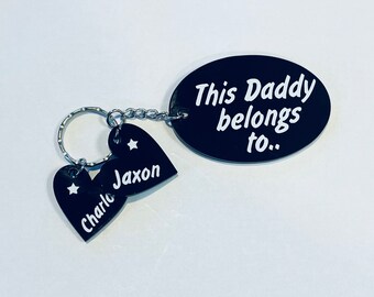 This Daddy Belongs To personalised keyring, Fathers Day Gift, Gift for Dad, Daddy, Birthday, New Dad Gift, Grandpa, Grandfather, Pets