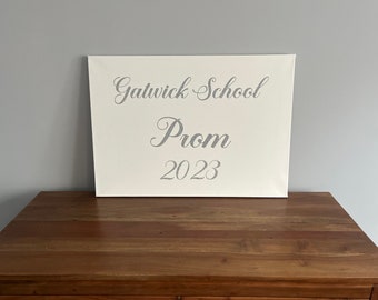 Prom Display canvas sign, Prom getting ready party, Picture display stand, After party sign. School Prom sign. Glittery party sign.