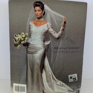Vintage 1992 Vogue Bridal Original #2799 by Belleville Sassoon - Wedding or Cocktail Dress - Sizes 8 - 10 - 12 - Includes Vogue Bridal Guide