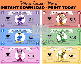Disney Junior - Mickey & the Roadster Racers - Play Money -Disneyland Souvenir Money -Disney World Souvenir Money - Instant Download-Digital