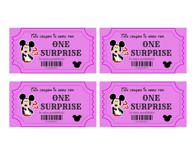 Disney Coupons Kids Vacation Budget Planner Printable Voucher System Money Travel Template Family Trip Spending Control Allowance Theme Park image 7