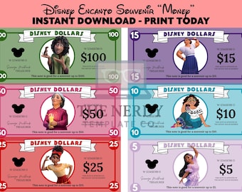 Encanto Disneyland Disney World Play Money for Kids: Souvenir Money Budgeting Activity (Digital Download)