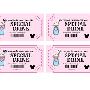 Disney Coupons Kids Vacation Budget Planner Printable Voucher System Money Travel Template Family Trip Spending Control Allowance Theme Park image 8