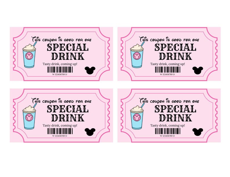 Disney Coupons Kids Vacation Budget Planner Printable Voucher System Money Travel Template Family Trip Spending Control Allowance Theme Park image 8