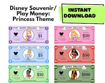 Disney Money Printable Vacation Budget Tool Download Magical Money Management System Kid Souvenir Spending Lesson Child Learning Family