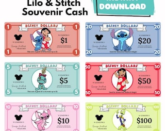 Disney Gift Play Money Printable Vacation Coupon Budget System Teaching Children Spending Lessons Family Vacation Planning Trip Travel