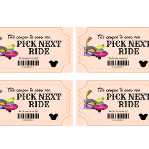 Disney Coupons Kids Vacation Budget Planner Printable Voucher System Money Travel Template Family Trip Spending Control Allowance Theme Park image 10