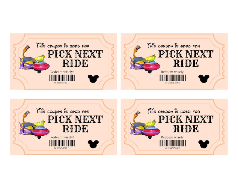 Disney Coupons Kids Vacation Budget Planner Printable Voucher System Money Travel Template Family Trip Spending Control Allowance Theme Park image 10