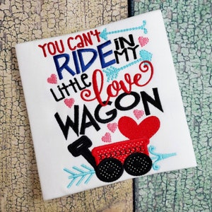 Kids Valentines Wagon Embroidered Applique Shirt for Boys, Girls, Toddlers, Babies