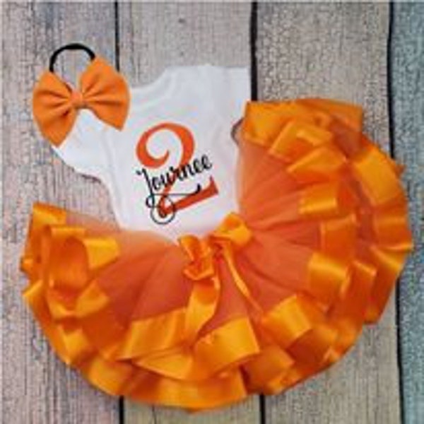 Orange Tutu Personalized Birthday outfit