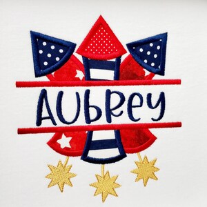 Fireworks Embroidered Applique Shirt, Personalized for Kids, Boy, Girl, Toddler, babies