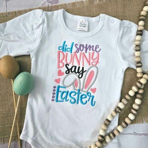 Kids Embroidered Easter Shirt, Personalized Easter Bunny Shirt for Boy, Girl, Toddlers, Babies, Easter Rabbit Shirt