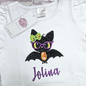 Embroidered Kids Halloween Bat shirt, Personalized