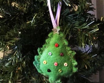 3 Felt Christmas Trees with embellishments