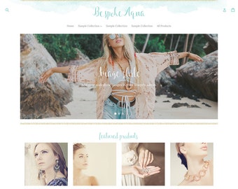 Bespoke Aqua Shopify Theme | Feminine Boho Design