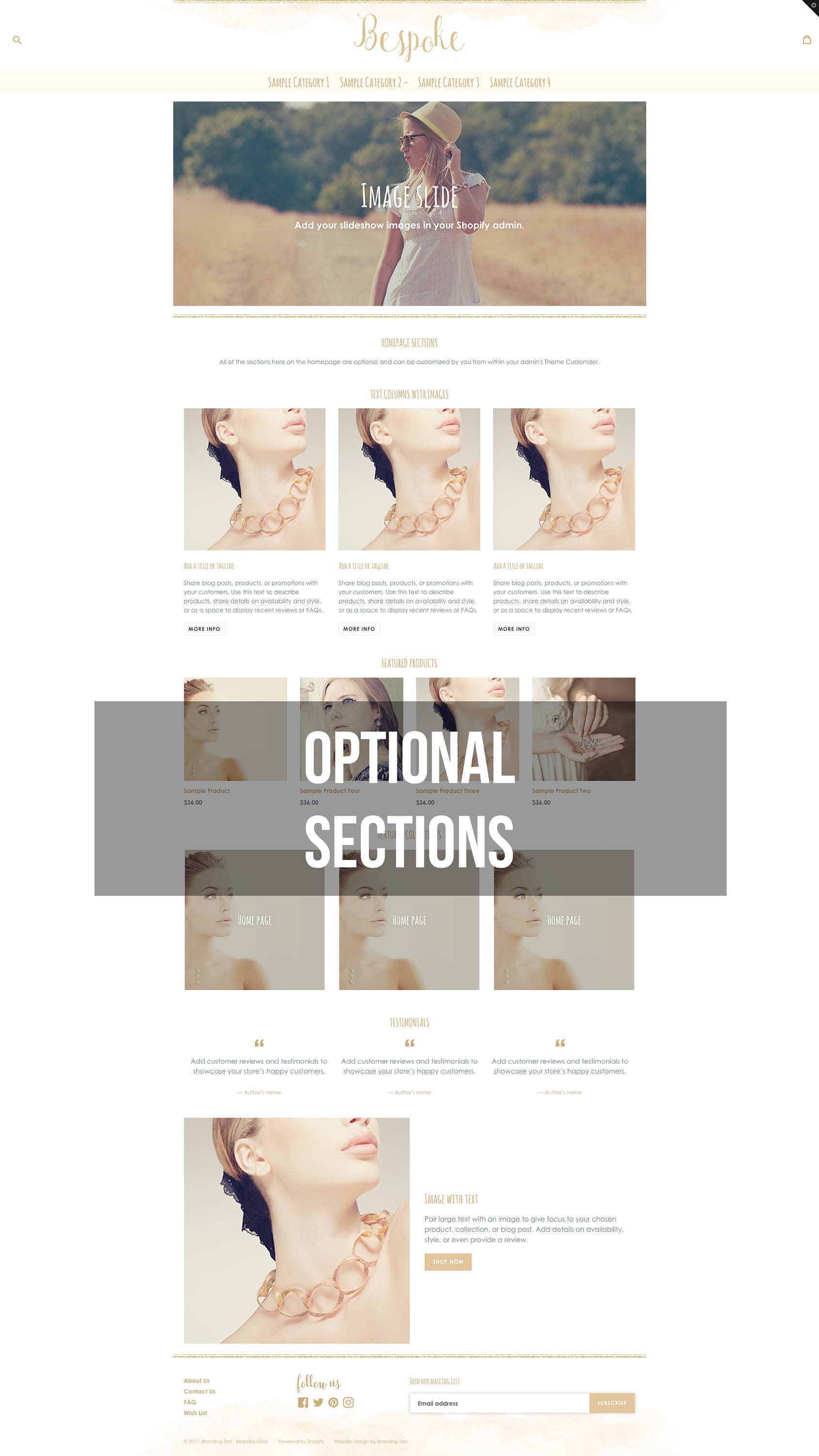 Bespoke Gold Feminine Shopify Theme | Boho Shopify Theme - Etsy