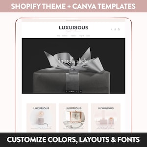 Pastel Pink Shopify Theme | Boutique Shopify Template & Canva Designs | Pretty Website Design