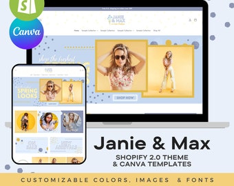 Clothing Boutique Shopify Theme | Boutique Shopify Template & Canva Designs | Pretty Website Design