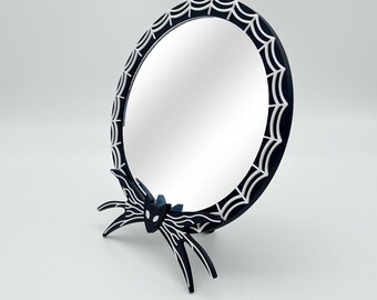 Espejo decorativo con diseño de telaraña / Espejo de escritorio con diseño de pajarita de Jack