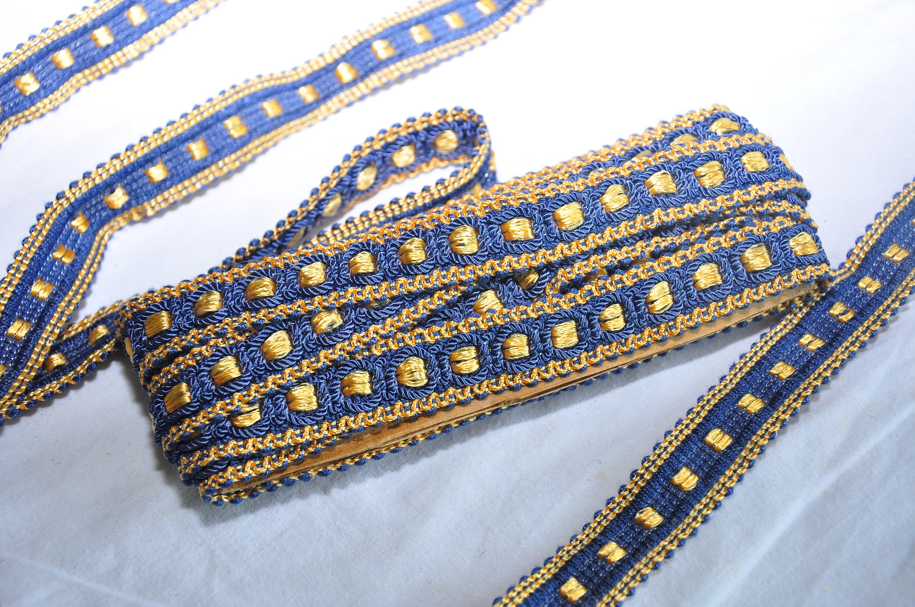 Passementerie Vintage Bleu et Jaune