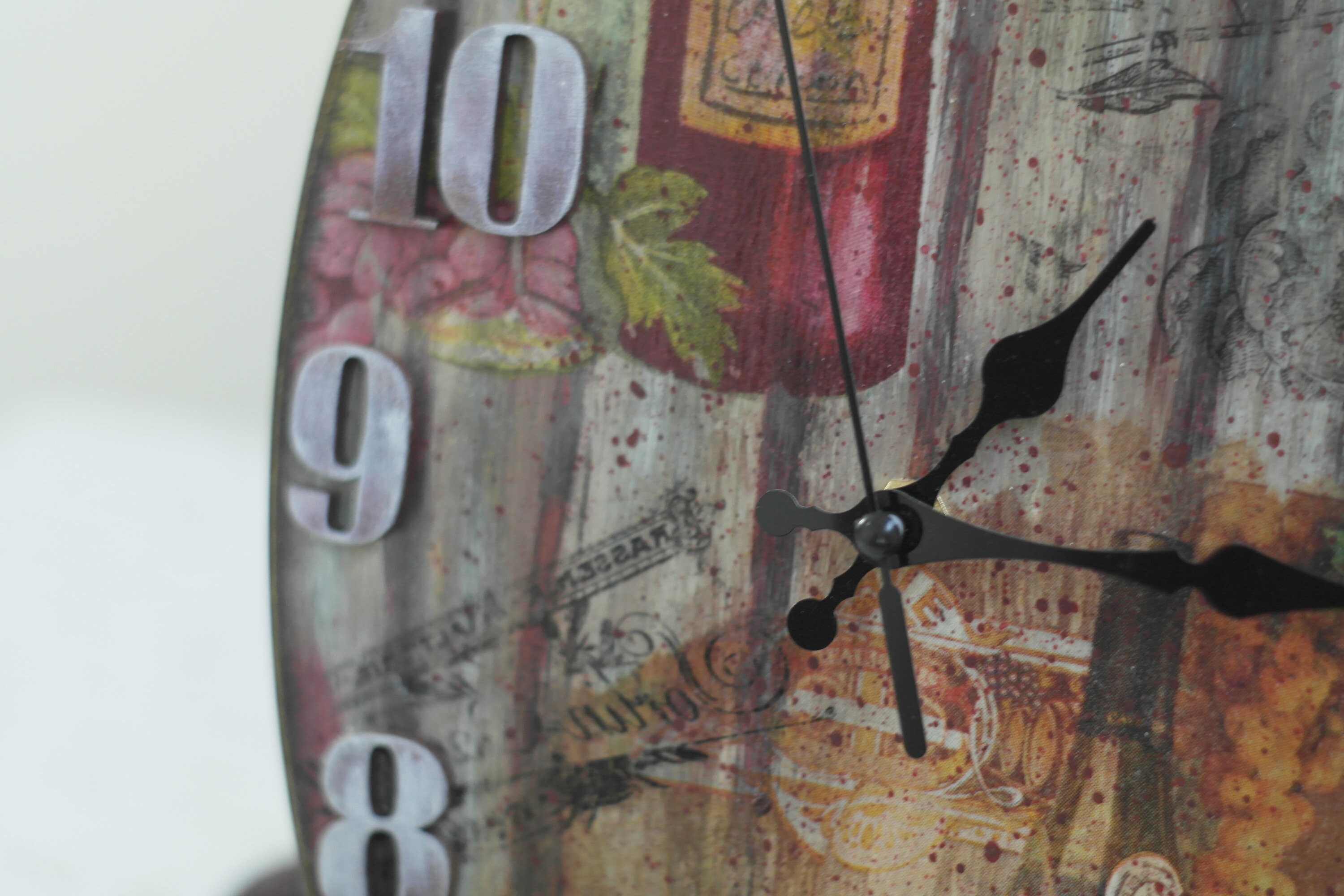 Wooden clock red wine decor wall clock rustic wall decor wine Etsy