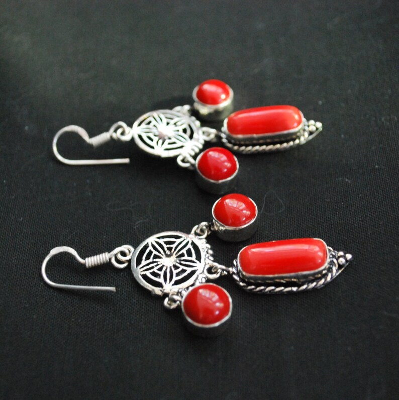 Red Coral Gemstone Earrings!