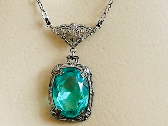 Sterling Silver Filigree Large Green Turquoise Pendants Sterling Silver Filigree Large Green Turquoise Pendants