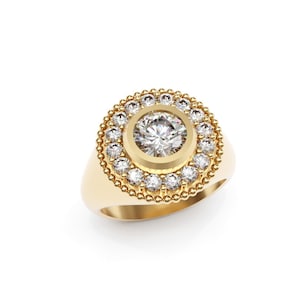 Bezel and Prong Set Beaded Everyday Ring (Stl, Obj, and Blender Files)
