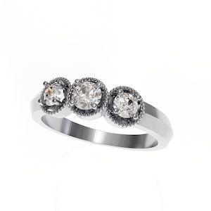3 Stone Illusion Setting Ring 3d Model